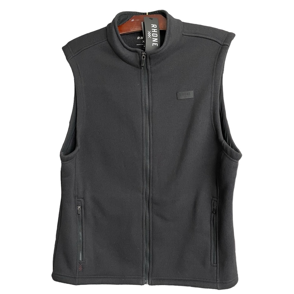 Rhône Mens Black Knitted Fleece Vest Size XL NWT